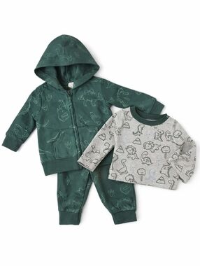 Carter’s Baby 3pc Set Green Dino Hoodie Outfit Pants Shirt